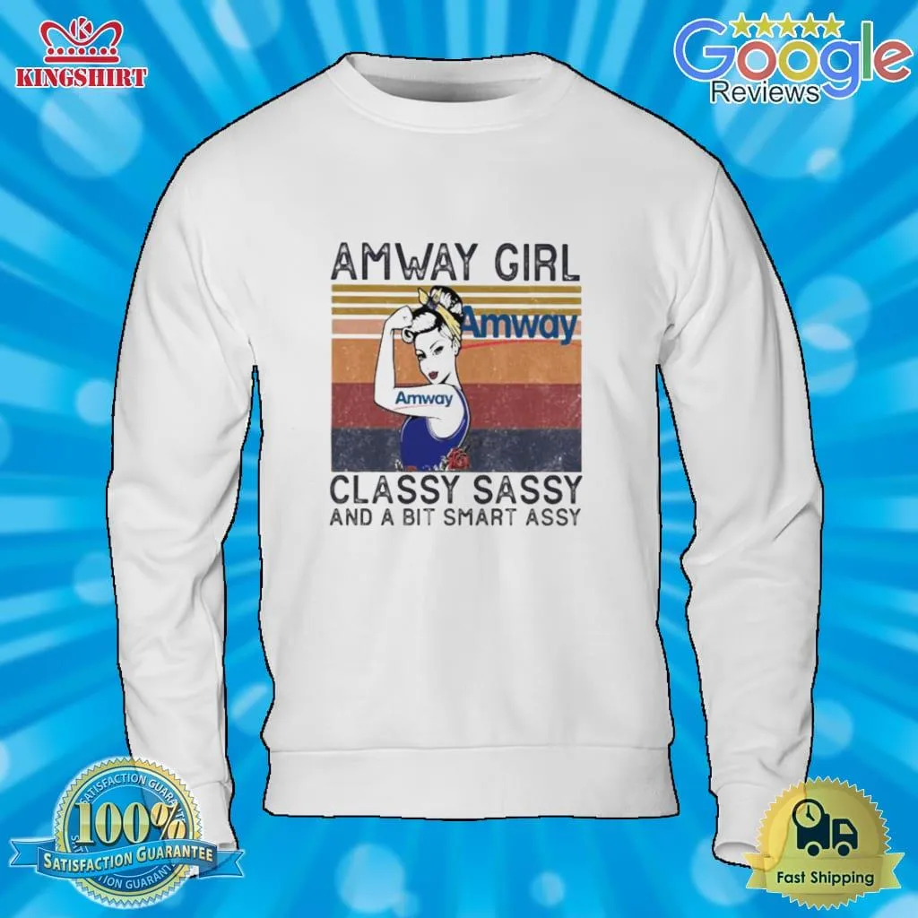 Romantic Style Amway Girl Classy Sassy And A Bit Smart Assy Vintage Retro Shirt V-Neck Unisex