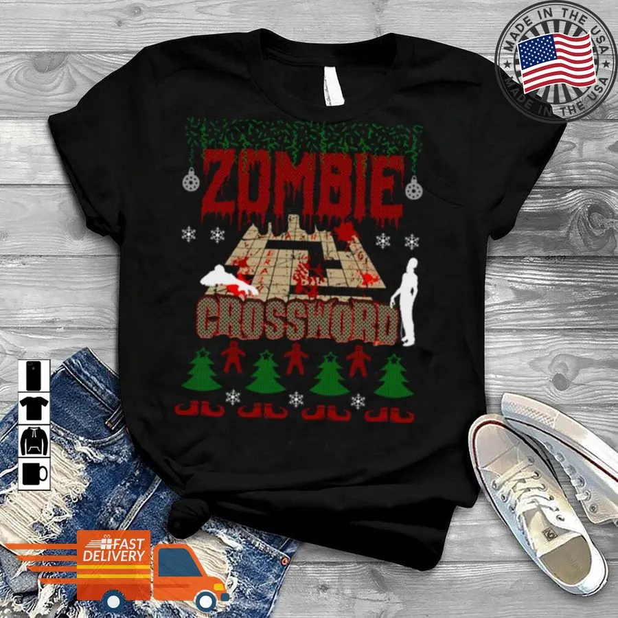 Vote Shirt Ugly Christmas Sweater Zombie Crossword Game Addict Shirt Tank Top Unisex