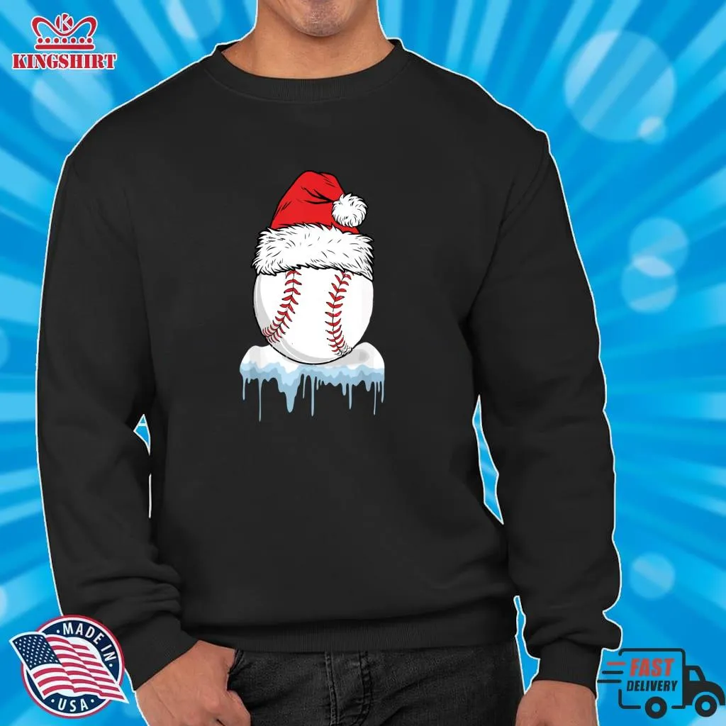 Be Nice Baseball Santa Sports Christmas Xmas Pullover Sweatshirt Plus Size