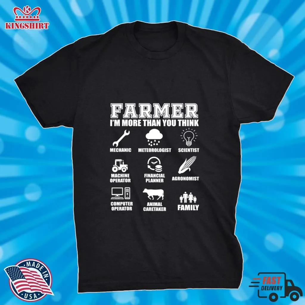 Vote Shirt Farmer IM More Than You Think Tractor Farm Cattle Arable Farming Shirt V-Neck Unisex