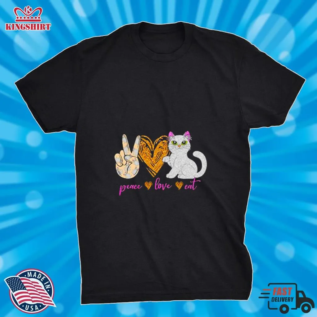 Free Style Peace Love Cat Shirt Unisex Tshirt