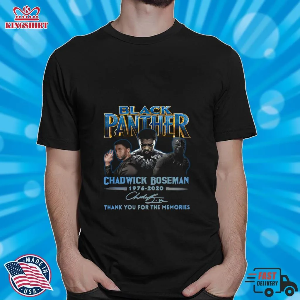 Pretium Black Panther Chadwick Boseman 1976 2020 Signature Thank You For The Memories Shirt Plus Size