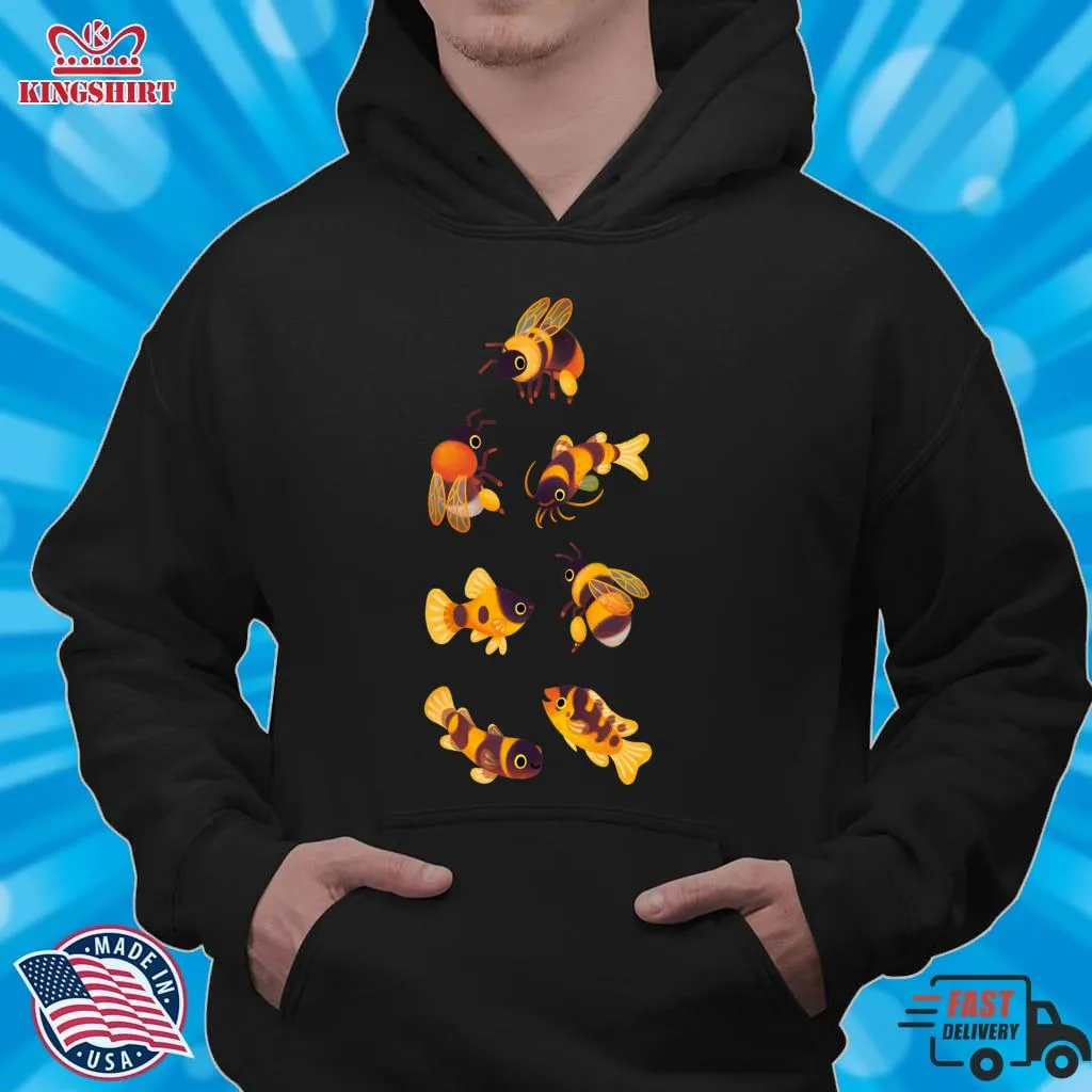 Awesome Bumblebee And Fish Classic T Shirt Long Sleeve