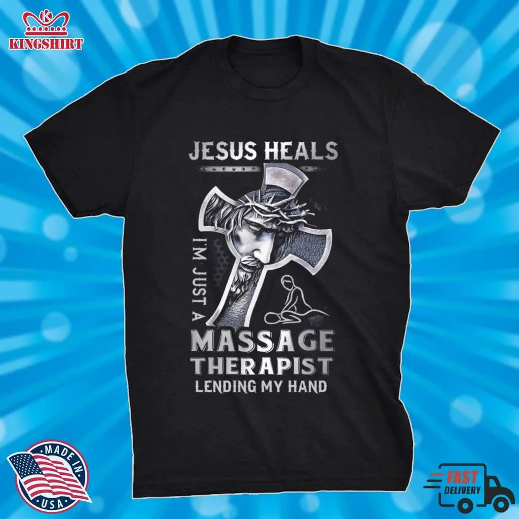 The cool Jesus Saves IM Just A Massage Therapist Lending My Hand Shirt Youth Hoodie