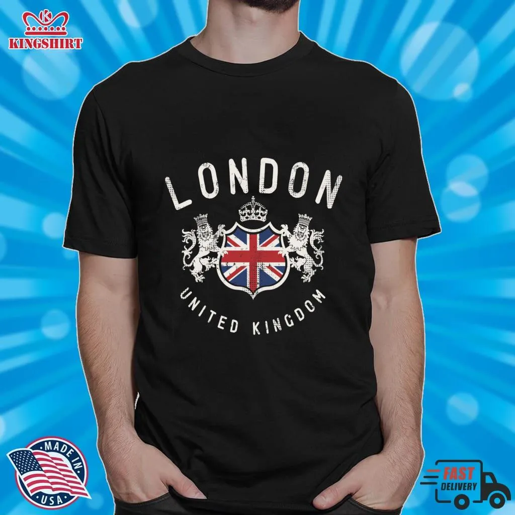 Best London Great Britain Vintage Crest Flag Essential T Shirt Shirt