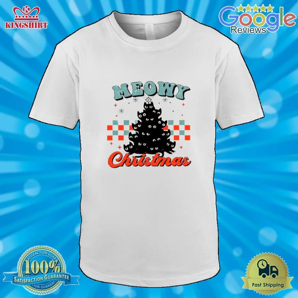 Be Nice Meowy Christmas Cat Tree Shirt Men T-Shirt