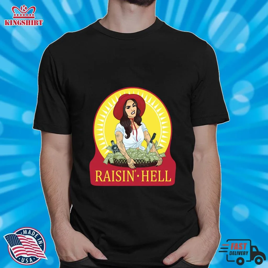 Romantic Style Raisin Hell Classic T Shirt V-Neck Unisex