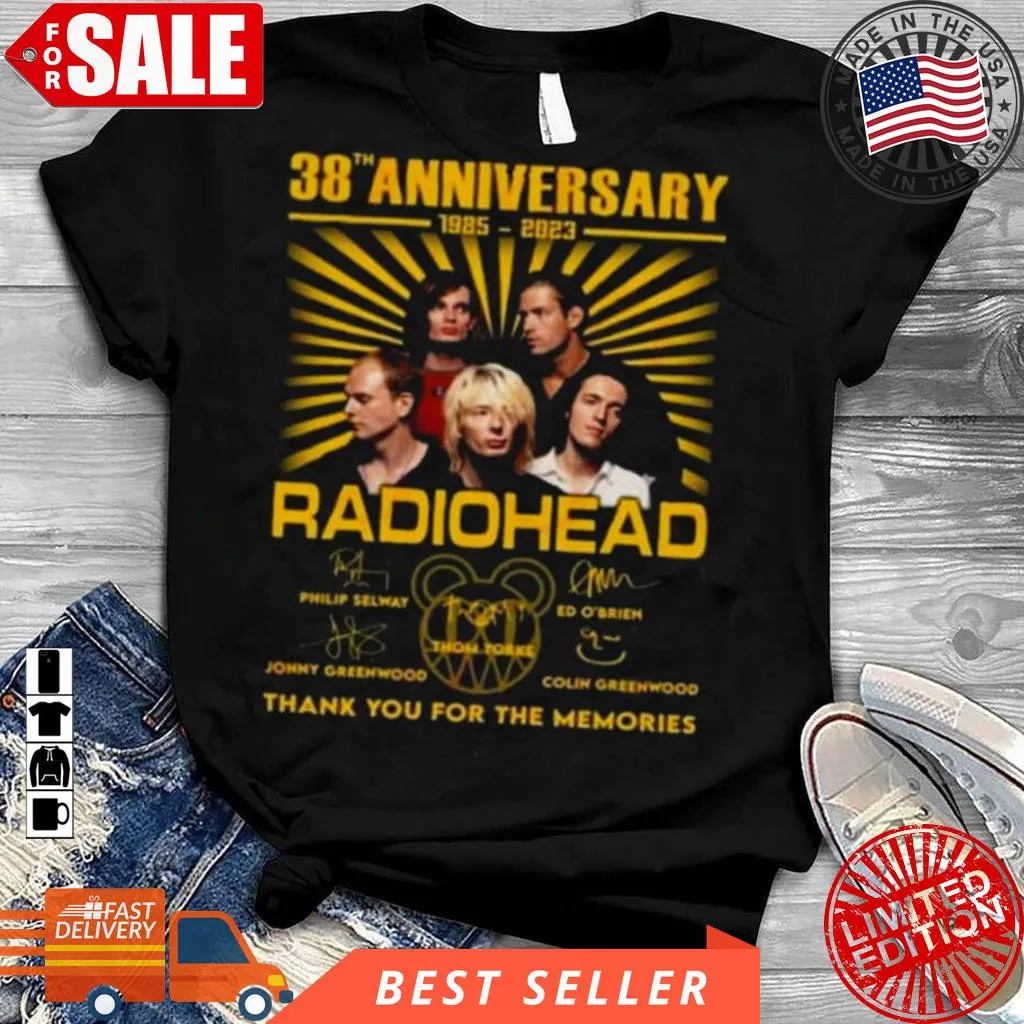 38Th Anniversary 1985  2023 Radiohead Thank You For The Memories Signature Shirt Fitted T-shirt
