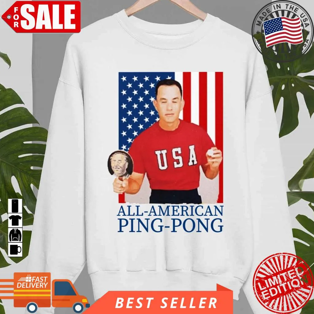 All American Flag Ping Pong Team Forrest Gump Unisex Sweatshirt Comfortable T-shirt