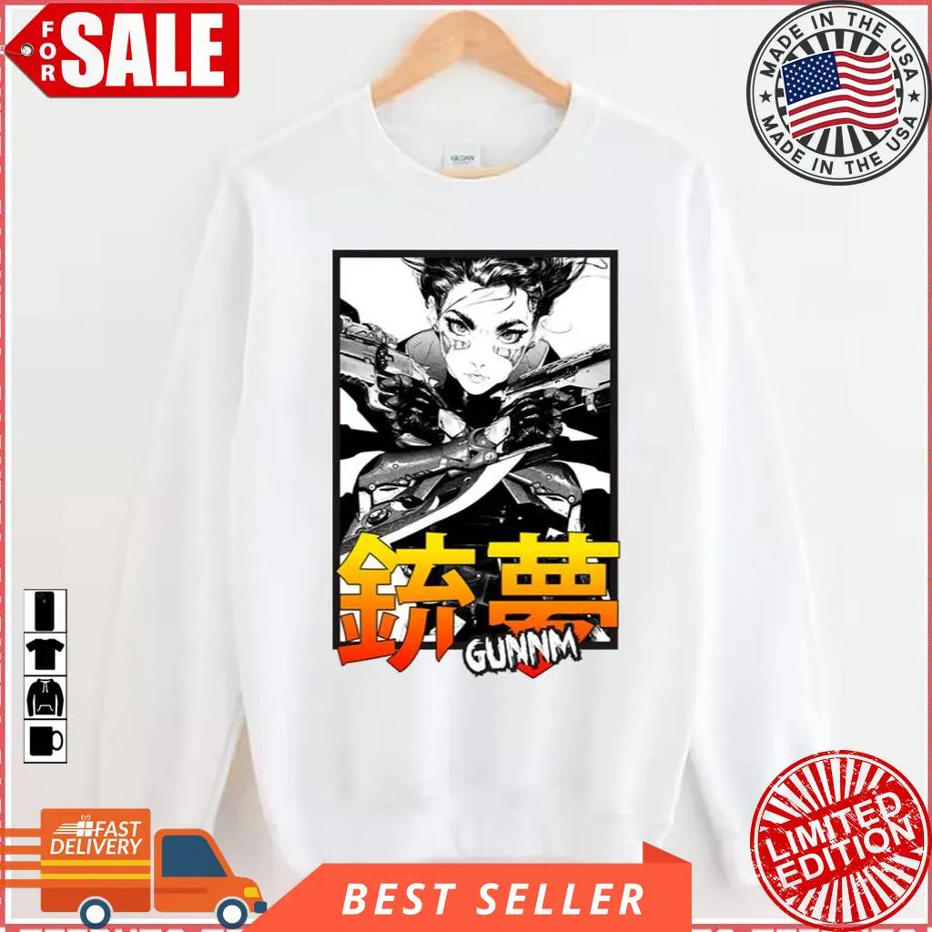Romantic Style Angel Gunnm Art Alita Battle Angel Manga Unisex Sweatshirt Unisex Tshirt