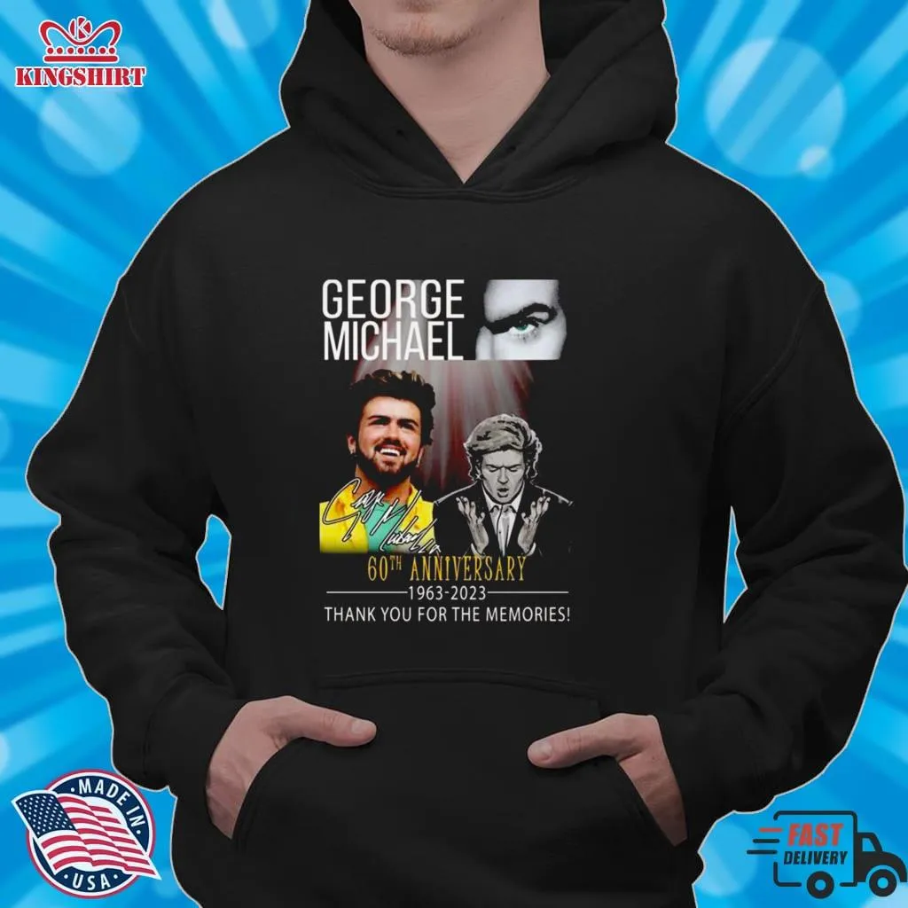 George Michael 60Th Anniversary 1963  2023 Thank You For The Memories Signature Shirt Trendy t-shirt