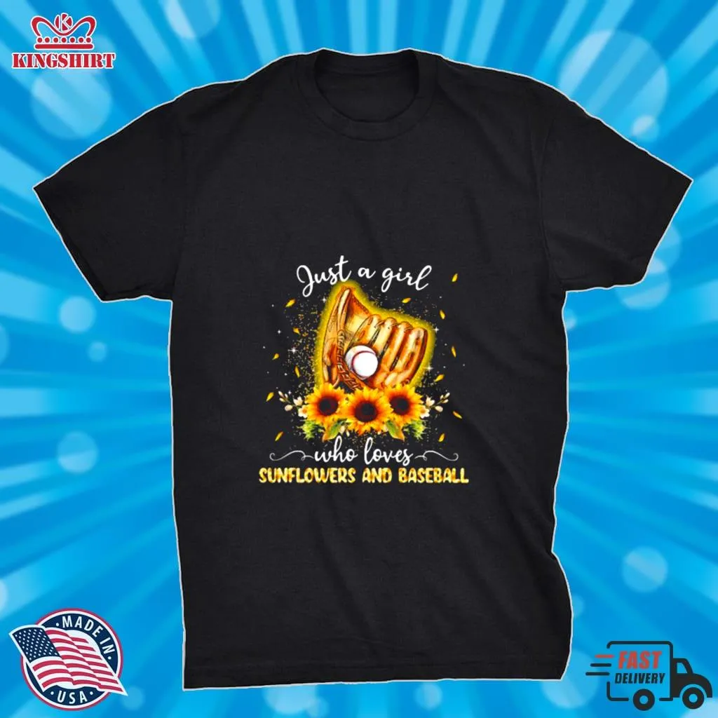 Just A Girl Who Loves Sunflowers And Baseball Shirt ecofriendly t-shirt