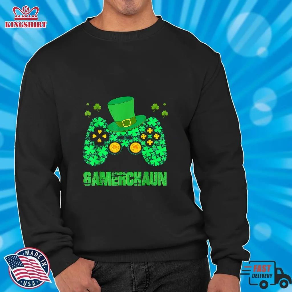 Shamrock Video Game Leprechaun Costume St PatrickS Day T Shirt cotton t-shirt