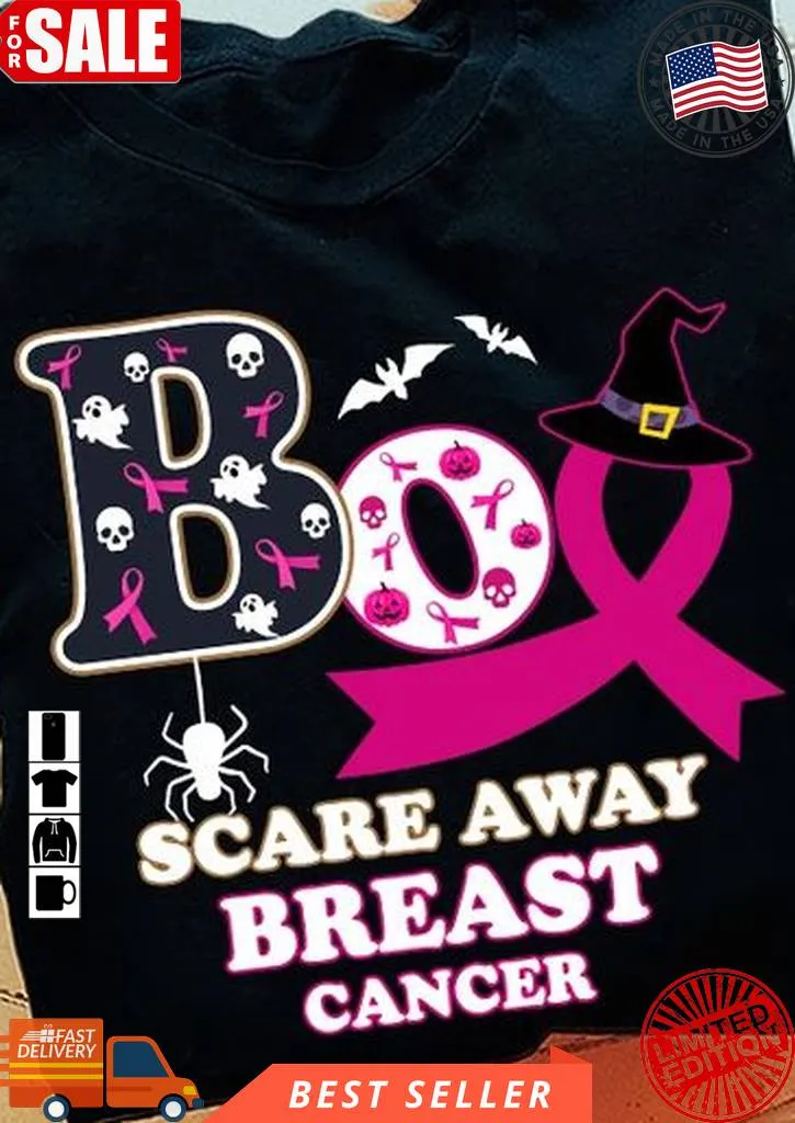 Original Boo Scare Away Breast Cancer Halloween Shirt