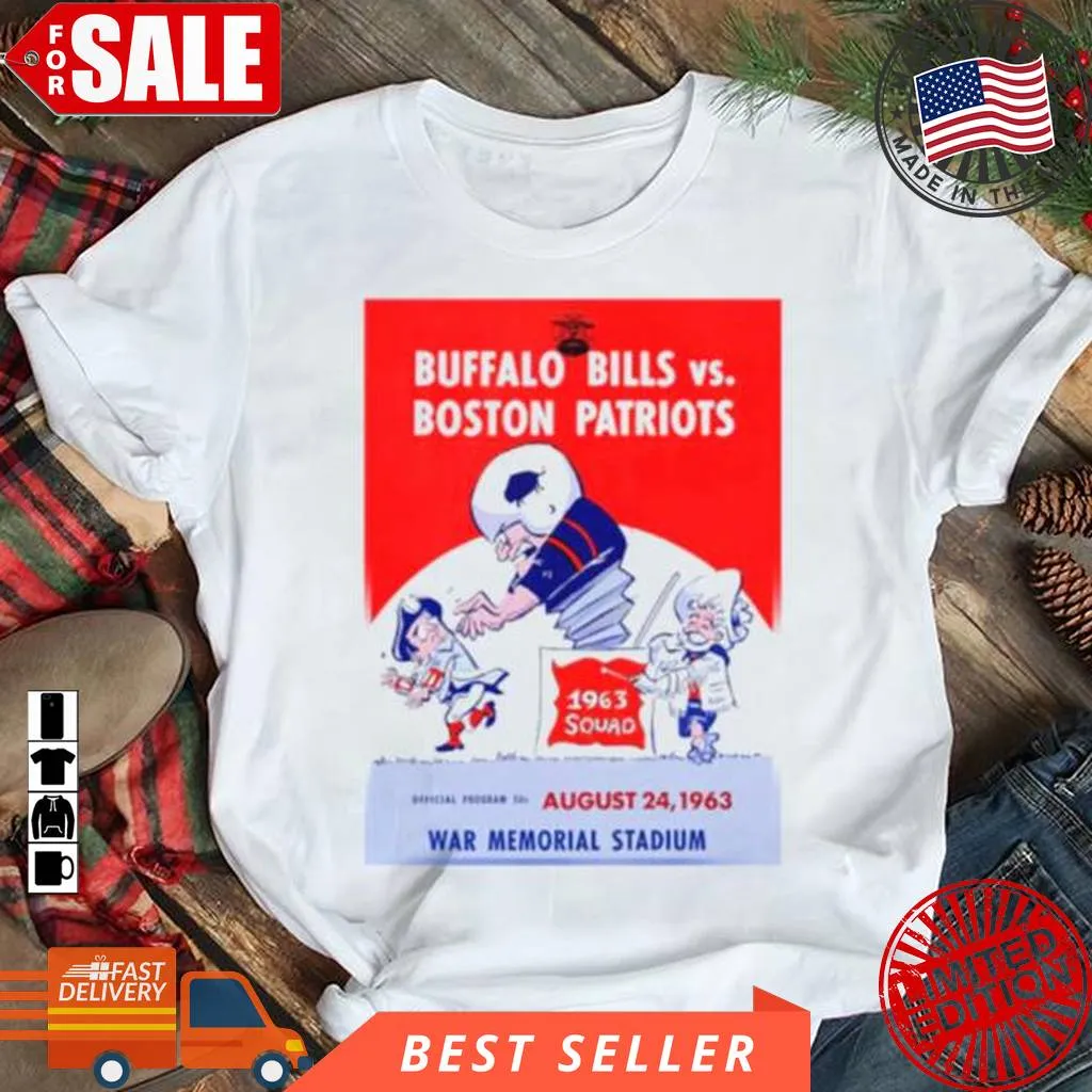 Buffalo Bills Vs Boston Patriots War Memorial Stadium Shirt Size up S to 4XL