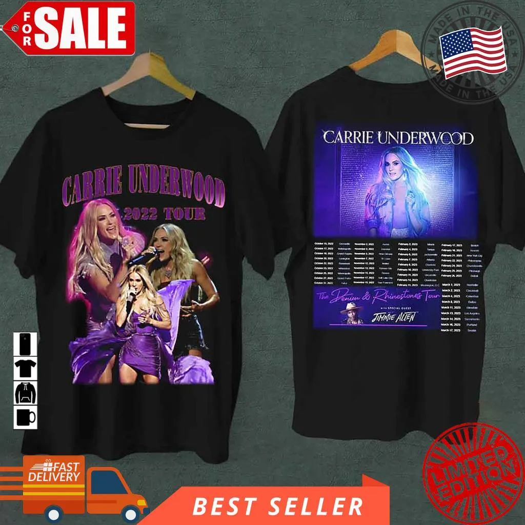 Love Shirt Carrie Underwood The Denim Rhinestones Tour 2022 2023 T Shirt Tee Size up S to 4XL