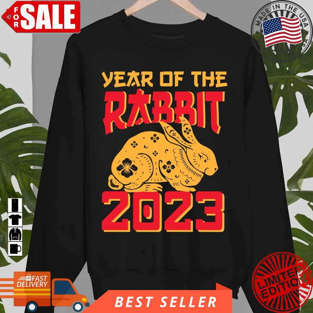Chinese New Year 2023 Rabbit Design Happy Chinese New Year Of The Rabbit 2023 Holiday Lunar New Art Unisex Sweatshirt Size up S to 4XL