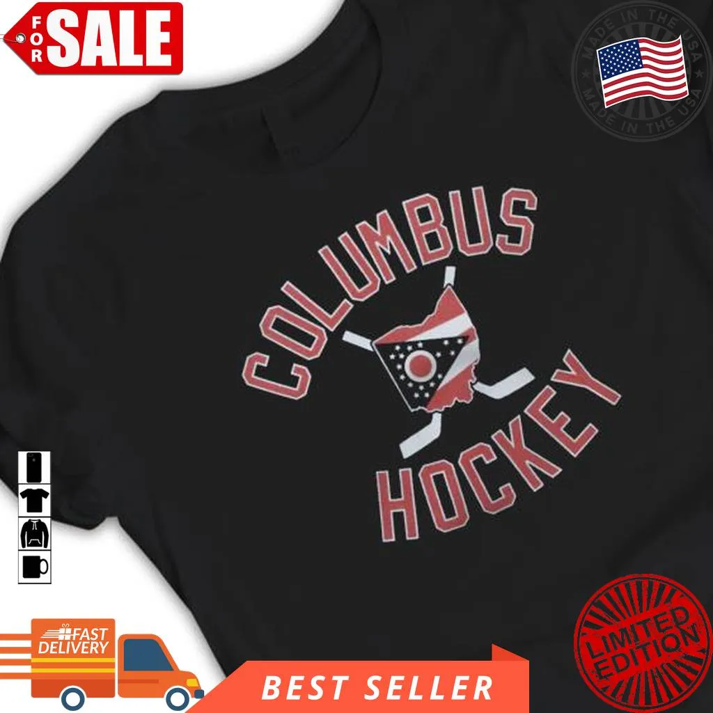 Columbus Ohio Hockey Long Sleeve Shirt Fitted T-shirt