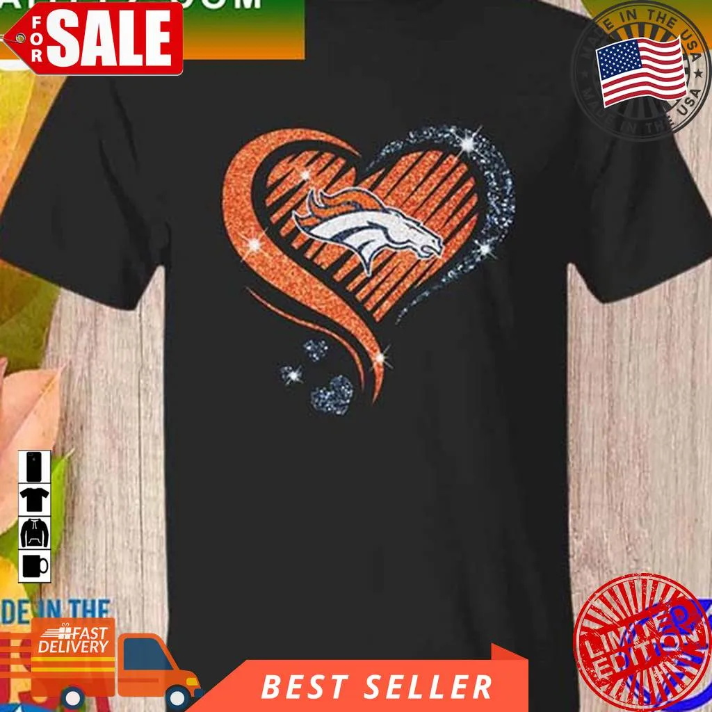 Pretium Denver Broncos Heart Diamond 2023 T Shirt Plus Size