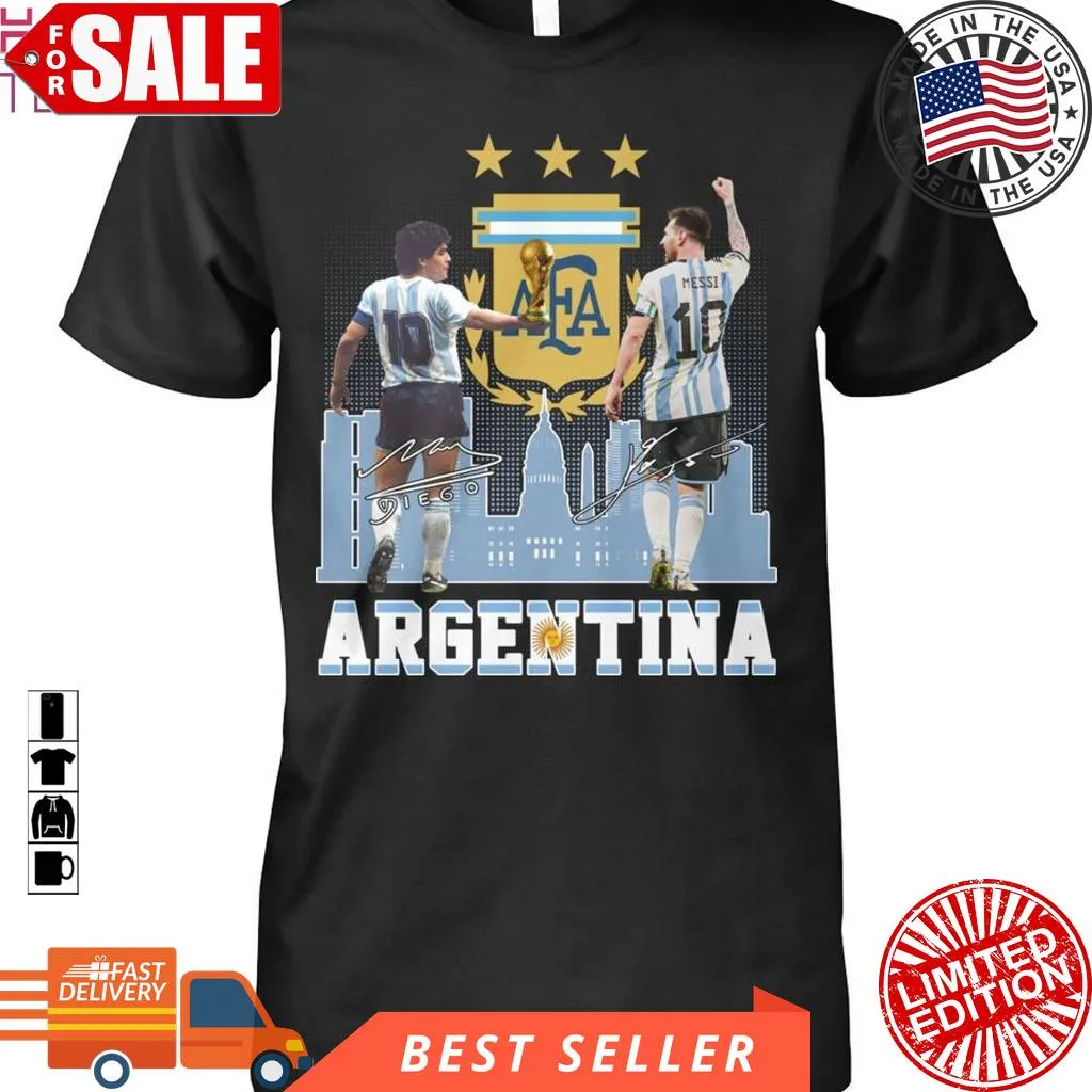 Free Style Diego Maradona And Messi Argentina World Cup T Shirt Unisex T Shirt Unisex Tshirt