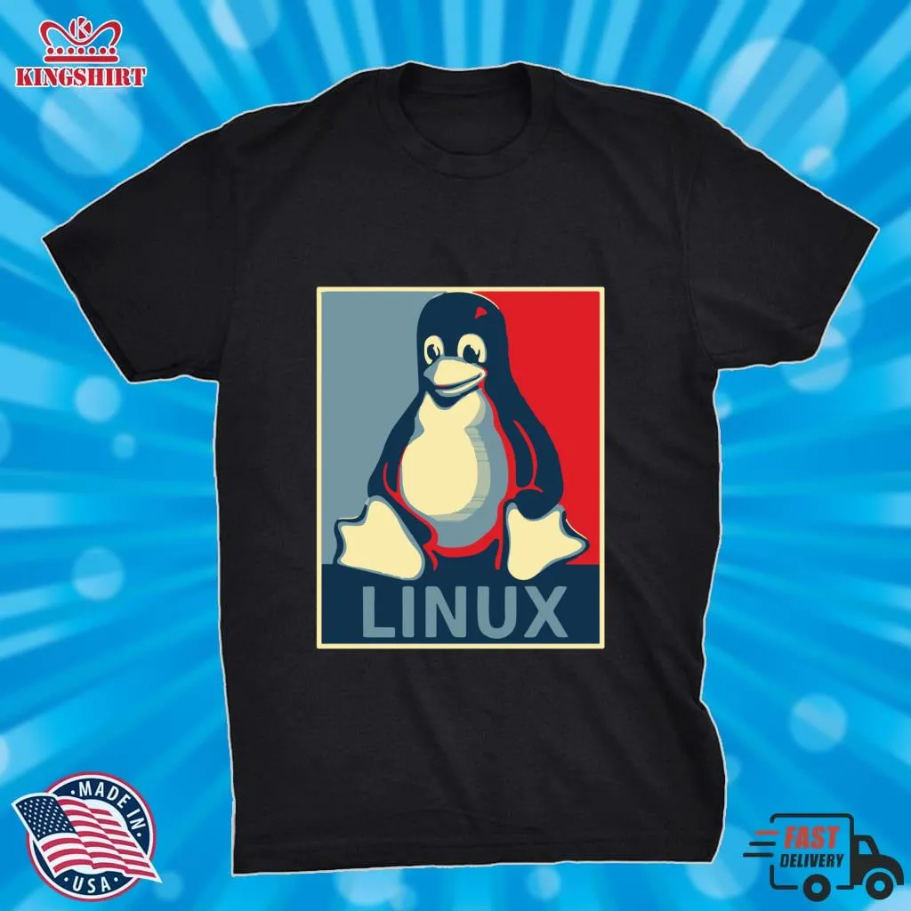 Official Linux Tux Penguin Obama Poster Classic T Shirt