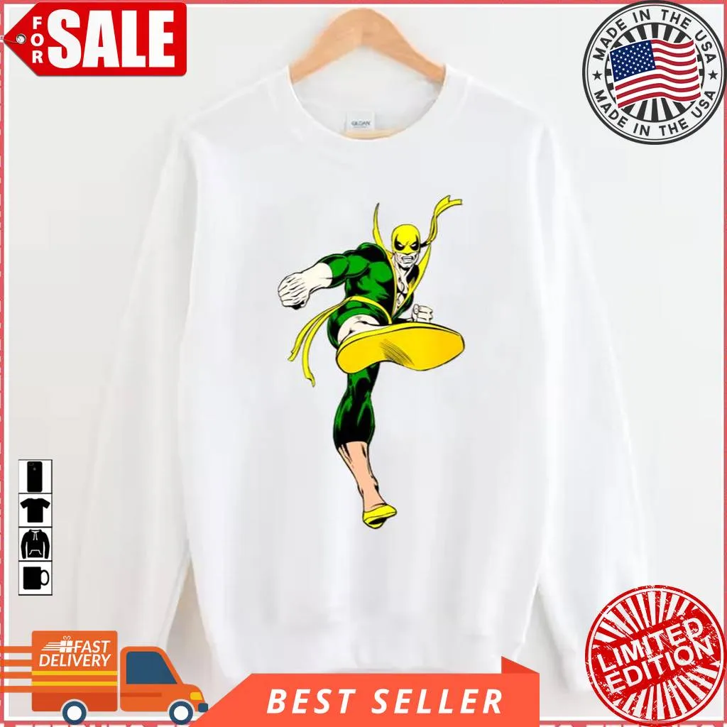 Iron Fist Super Kick Marvel Comic Unisex Sweatshirt Ecofriendly T-shirt