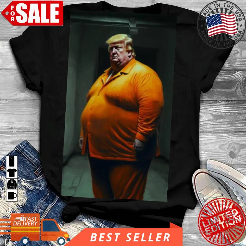 Awesome Jail Bird Donny Fat Donald Trump Caricature Parody Art Shirt Size up S to 4XL
