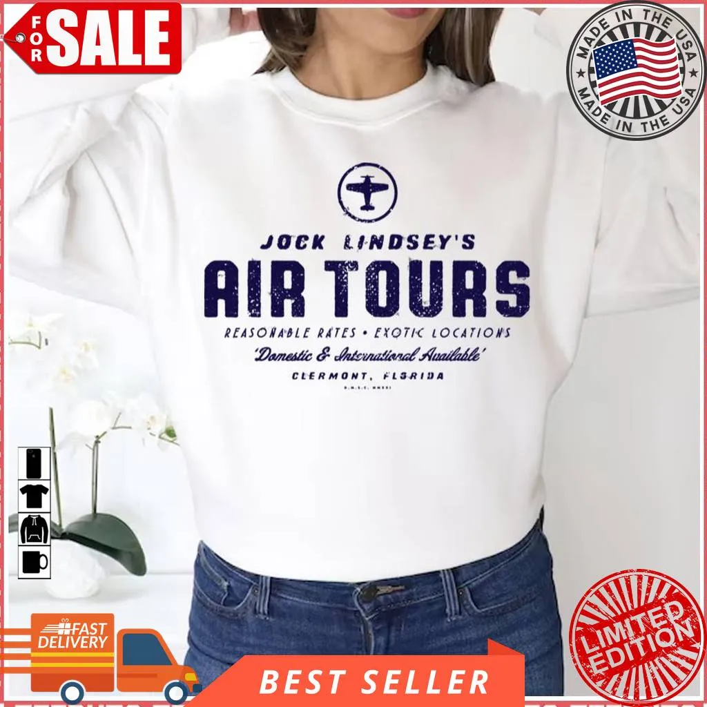 Jock Lindsey's Air Tours Blue Theme Raiders Of The Lost Ark Unisex Sweatshirt Fitted T-shirt
