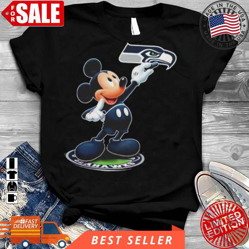 Mickey Mouse Nfl Seattle Seahawks Logo 2023 Shirt Ecofriendly T-shirt