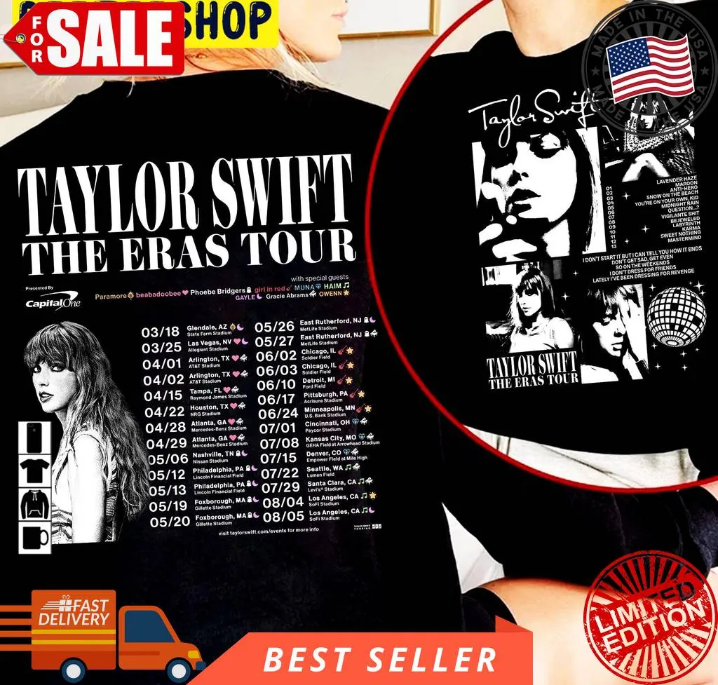 Free Style Taylor The Eras Tour 2023 Vintage Midnights New Album Double Side Trending Unisex Shirt Unisex Tshirt
