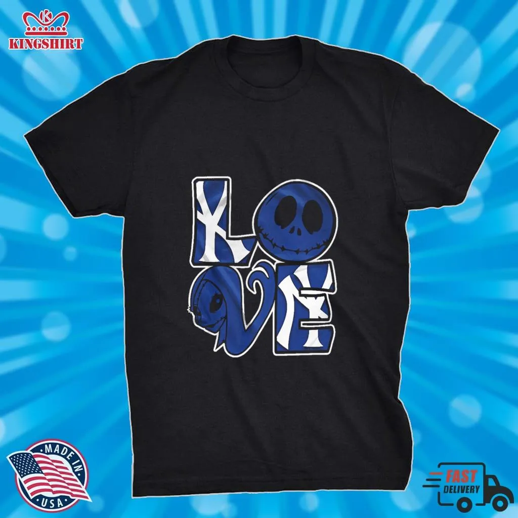 New York Yankees Jack Skellington And Sally Love Shirt Unisex Tshirt