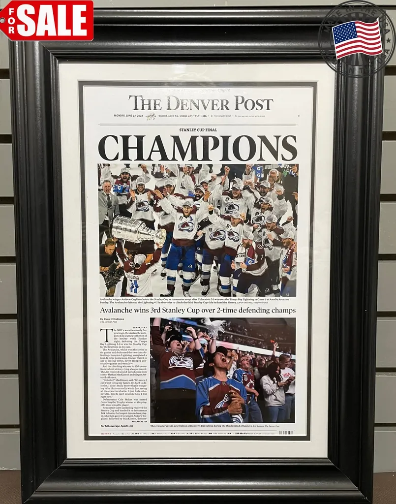 Be Nice 2022   2023 Colorado Avalanche Stanley Cup &8216;Champions' No Framed Front Poster Plus Size