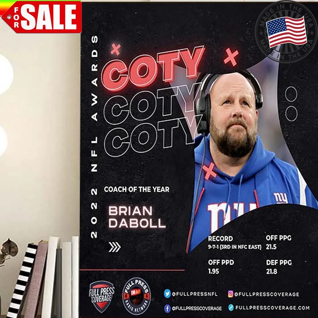 Top 2022   2023 Nfl Awards Brian Daboll Is Coach Of The Year With New York Giants Home Decor Poster Plus Size