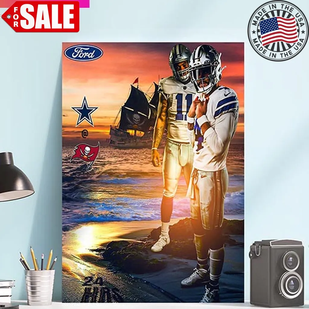 24 Hours Until Our Nfl Playoffs Battle In Bay Dallas Cowboys Vs Tampa Bay Buccaneers Home Decorations Poster