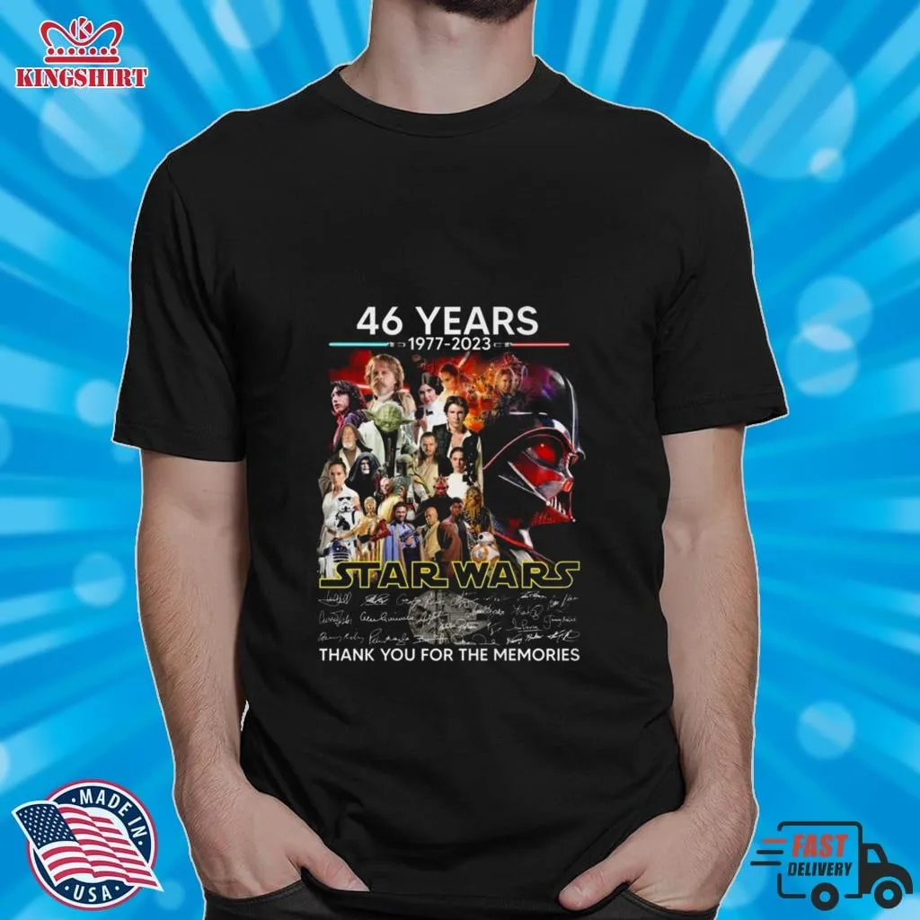 46 Years Of 1977  2023 Star Wars Thank You For The Memories Signatures Shirt