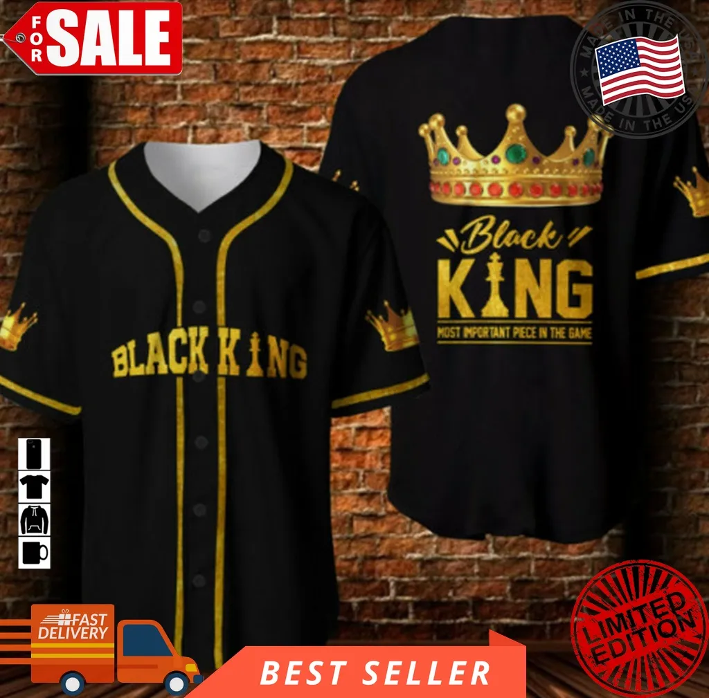 Black King Crown Dad Fathers Day Crown Royal Baseball Jersey