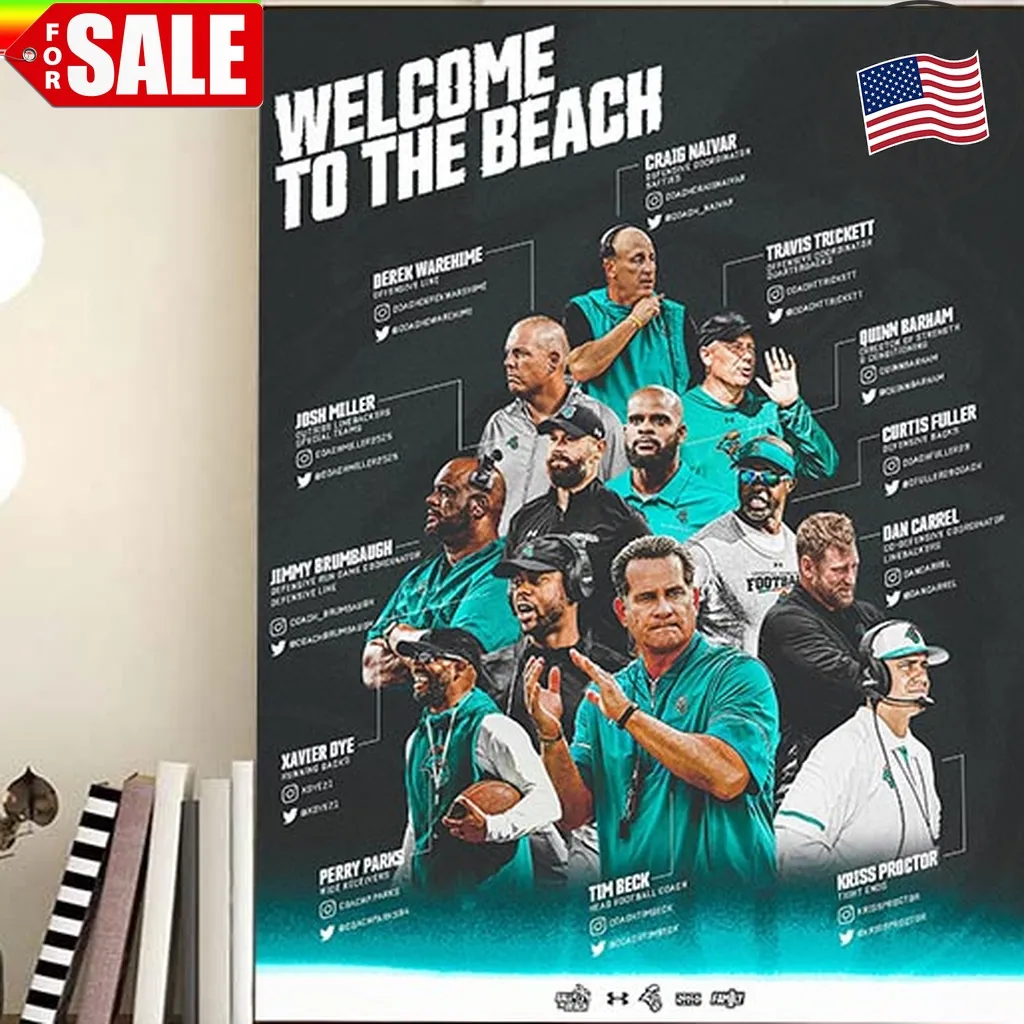 Original Coastal Football Welcome To The Beach Home Decor Poster Shirt