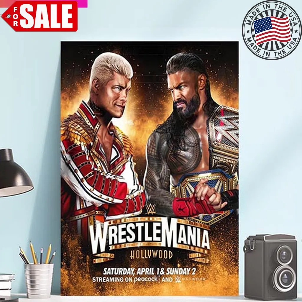 Pretium Cody Rhodes X Roman Reigns Wwe Wrestle Mania Champion Versus Home Decor Poster Plus Size