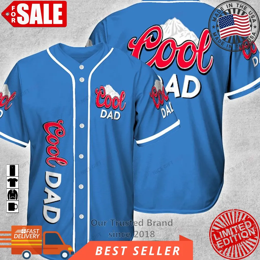 Cool Dad Logo Blue Baseball Jersey