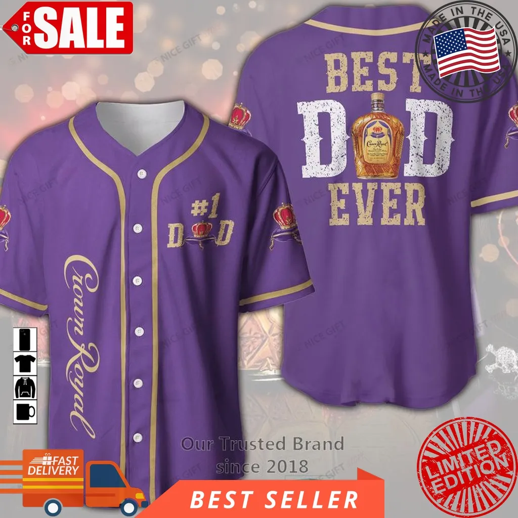 Crown Royal Best Dad Ever Purple Baseball Jersey