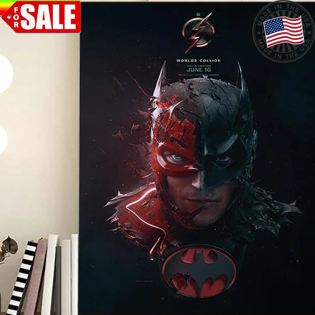 Top Flash X Batman Fan Art Poster For The Flash Movie Home Decor Poster Plus Size