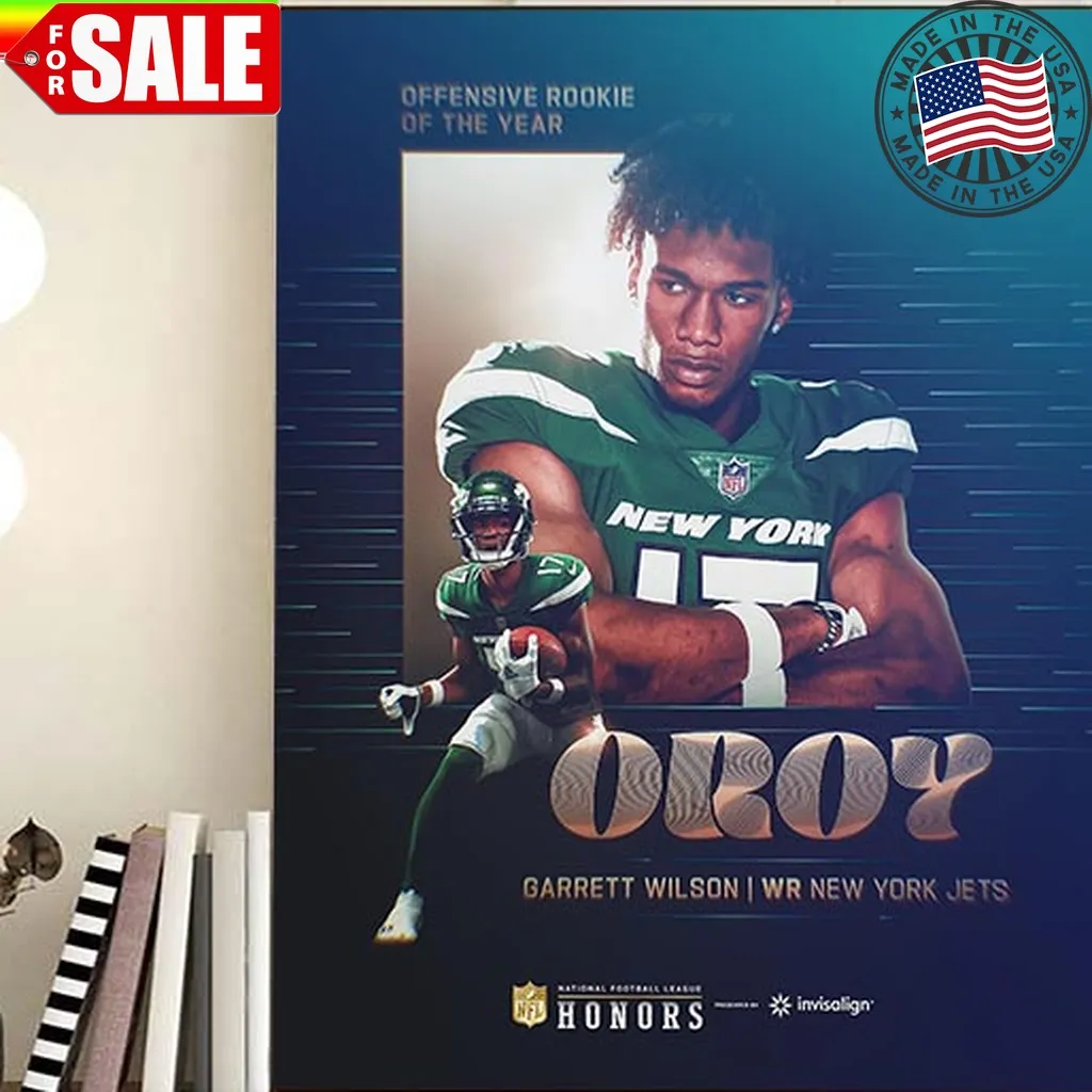 Garrett Wilson Is 2022   2023 Ap Nfl Offensive Rookie Of The Year Home Decor Poster