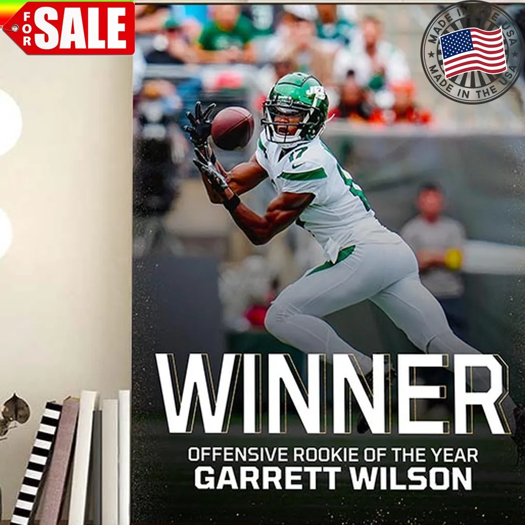 Garrett Wilson Winner The 2022   2023 Offensive Rookie Of The Year Home Decor Poster