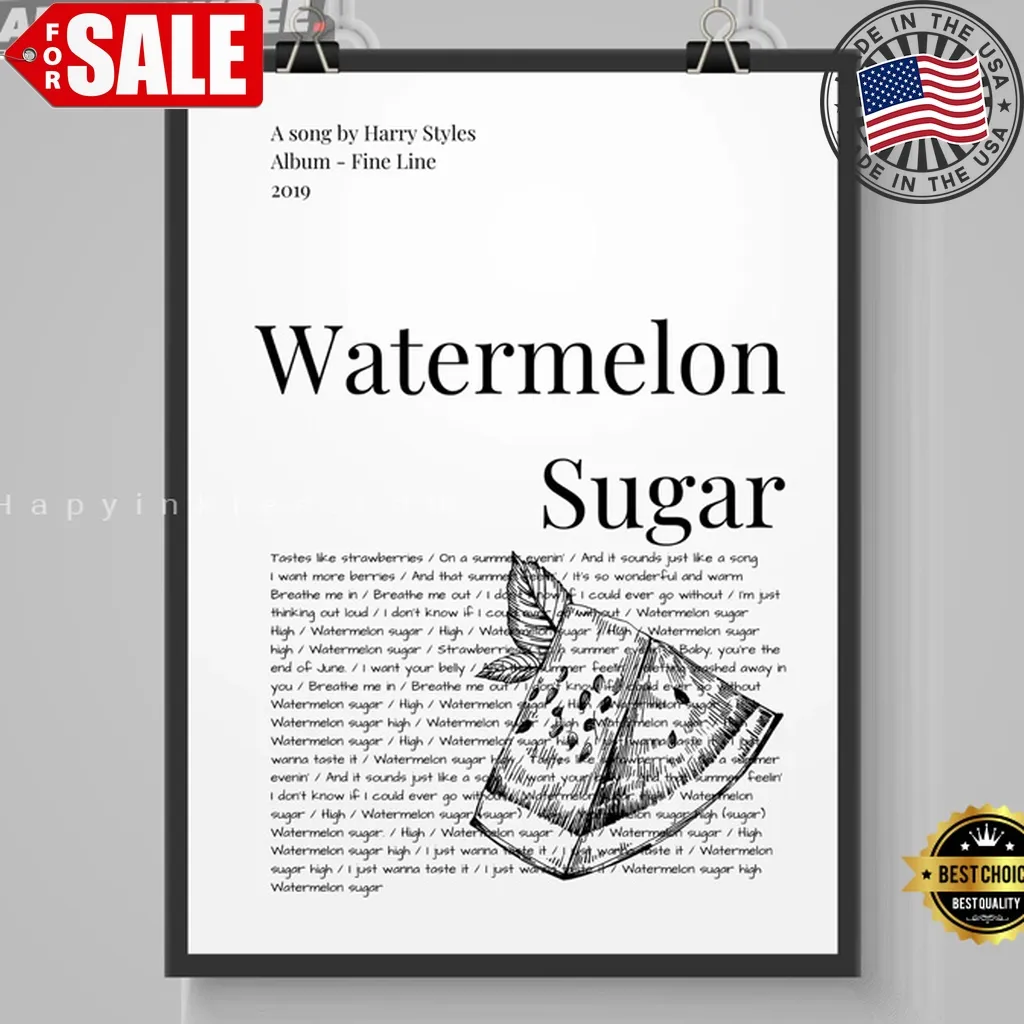 Harry Styles Watermelon Sugar Lyric Song Poster