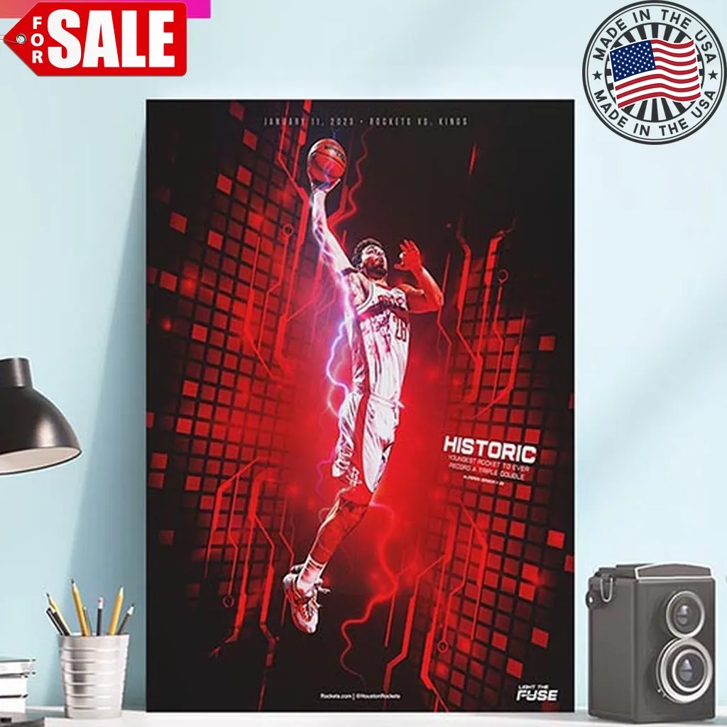 Houston Rockets Alperen Sengun Is The Youngest Center In Nba History To Record A Triple Double Home Decorations Poster