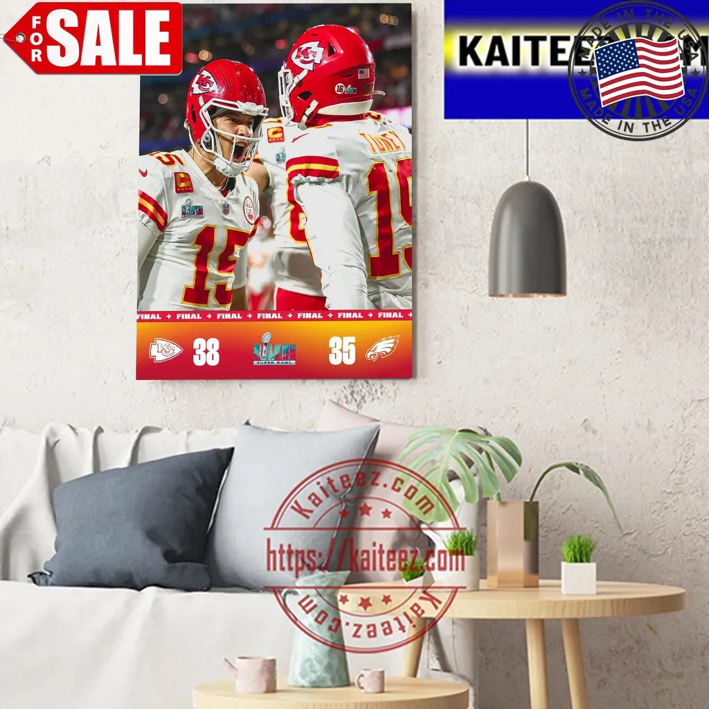 Kansas City Chiefs Nfl 2023 Super Bowl Lvii Champions Art Decor Poster