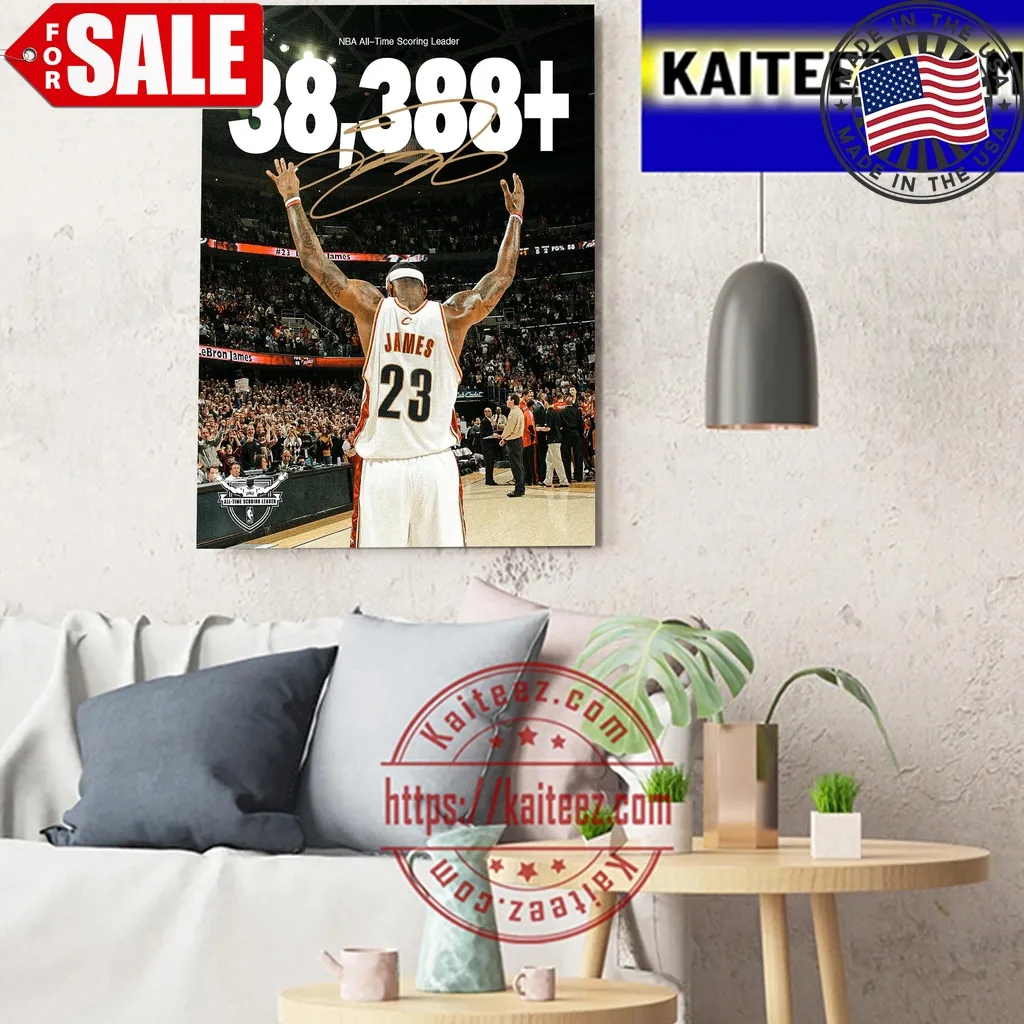 Lebron James Is Scoring King Nba All Time Leading Scorer With 38K+ Points Art Decor Poster