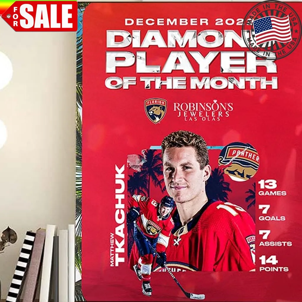 Matthew Tkachuk Is Diamond Player Of The Month For Florida Panthers Home Decor Poster
