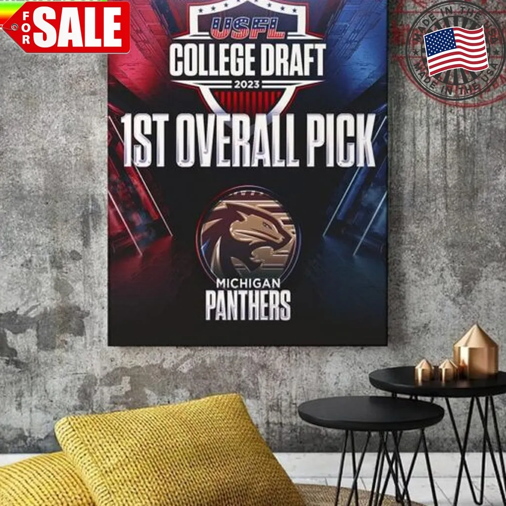Michigan Panthers 1St Overall Pick In The 2023 Usfl College Draft Home Decor Poster
