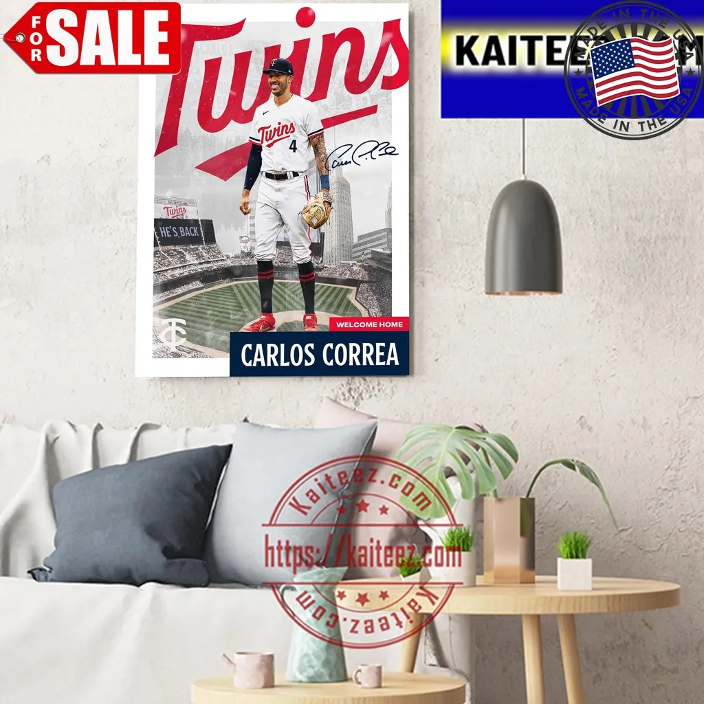 Minnesota Twins Welcome Home Carlos Correa Art Decor Poster